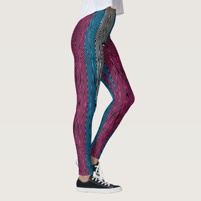 Regenbogen Rex Retro Leggings: Transport-Flagge Leggings (Rechts)