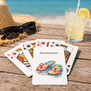 Regenbogen-Riff-Zehenstegsandalen, individuell ang Spielkarten