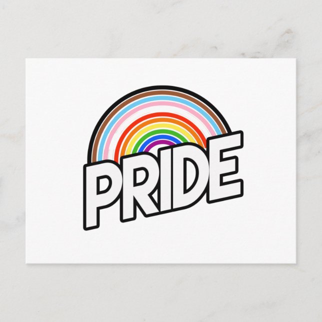 Regenbogen-Ringe Progress Pride Postkarte (Vorderseite)