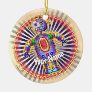 Regenbogen-Roboter-Schmuck Keramik Ornament