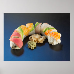 Regenbogen-Rollensushi Poster