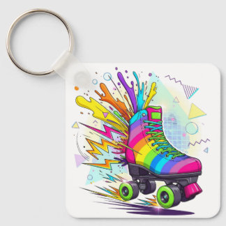Regenbogen-Rollschuhe Schlüsselanhänger