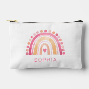 Regenbogen, rosa Boho, Aquarell Zubehörtasche