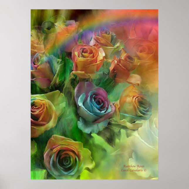 Regenbogen-Rose Art Poster/Print Poster (Vorne)