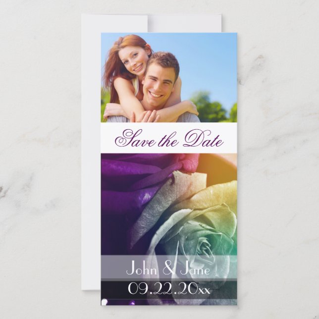 Regenbogen-Rose/Foto "Save the Date" Save The Date (Vorderseite)