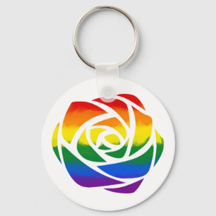 Regenbogen-Rose Schlüsselanhänger