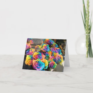 Regenbogen-Rosen Notecard Dankeskarte
