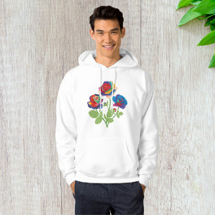Regenbogen-Rosen-Sträußchen Pop-Art-Blumen Hoodie