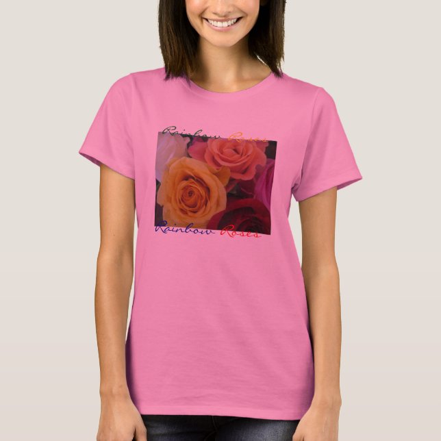 Regenbogen-Rosen T-Shirt (Vorderseite)