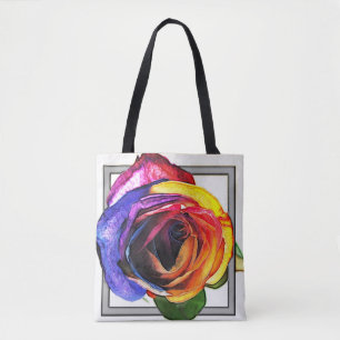 Regenbogen-Rosen-Tasche