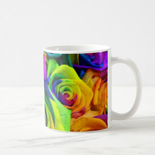 Regenbogen-Rosen-Tasse Tasse