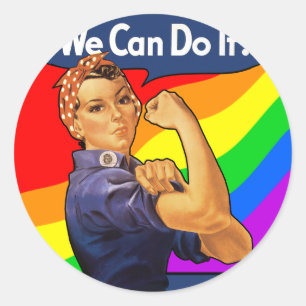 Regenbogen Rosie Runder Aufkleber