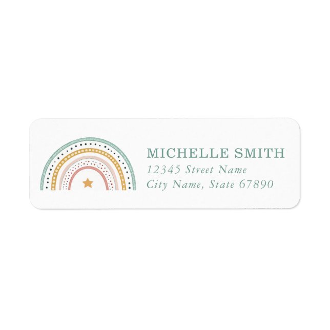 Regenbogen-Rücksende-Adressetiketten (Vorne)