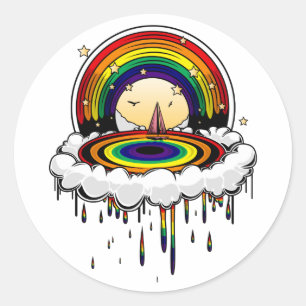 Regenbogen Runder Aufkleber