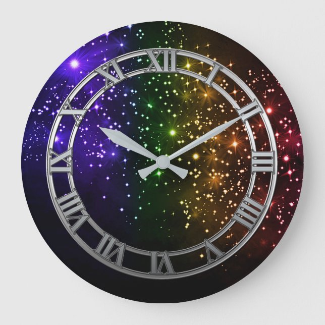 Regenbogen-Rundwand-Uhr Große Wanduhr (Vorderseite)