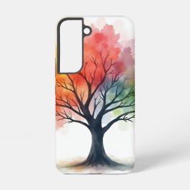 Regenbogen Saisons Tree - Farbenfrohe Wasserfarbe  Samsung Galaxy Hülle