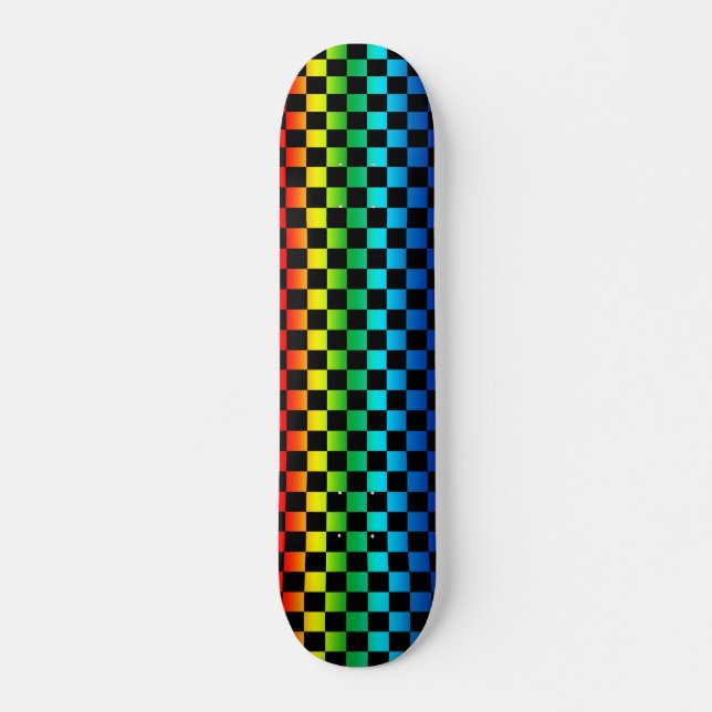 Regenbogen-Schachbrettskateboard-Plattform Skateboard (Vorne)