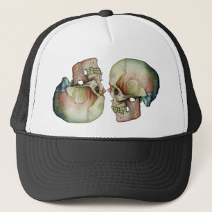 Regenbogen Schädel-Kappe Truckerkappe