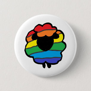 Regenbogen-Schafe Button