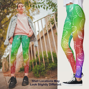 Regenbogen-Schalentier-Muster Leggings