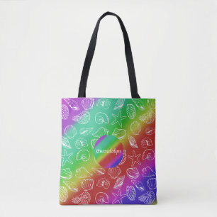 Regenbogen-Schalentier-Muster mit Namen All-Over-P