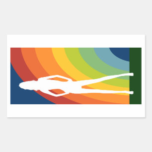 Regenbogen schattierte Frau Rechteckiger Aufkleber