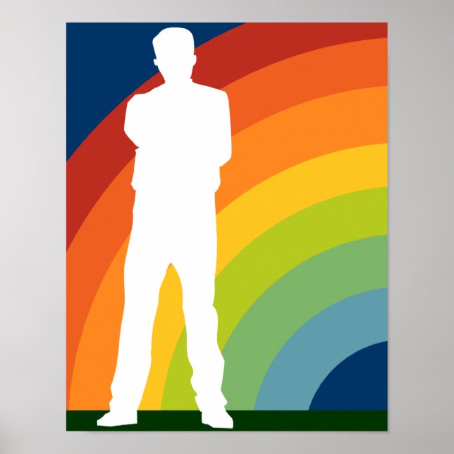 Regenbogen schattierter Mann Poster (Vorne)
