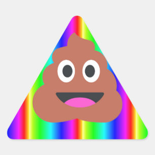 Regenbogen-Scheißhaufen-Emoji Dreieckiger Aufkleber