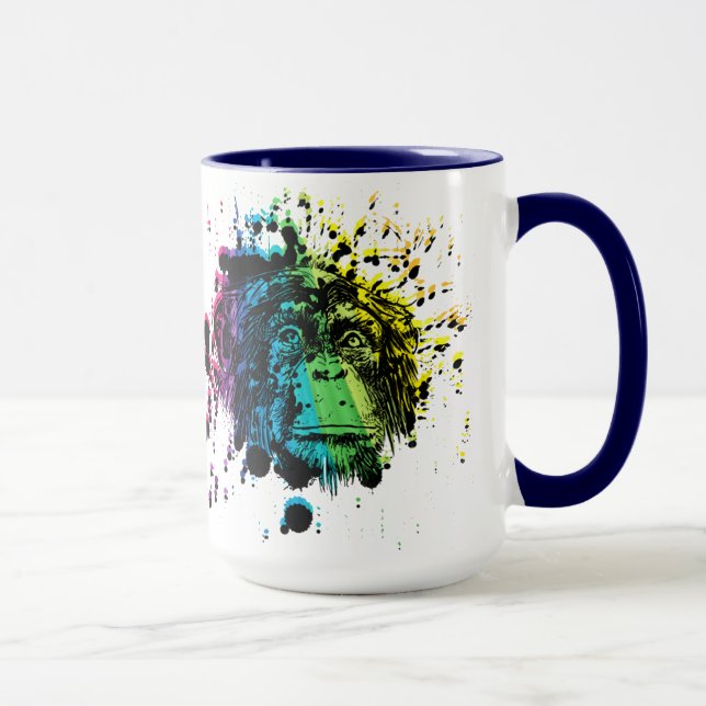 Regenbogen-Schimpanse Tasse (Rechts)