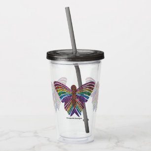 Regenbogen Schmetterling - Acryl Tasse (0,5l)