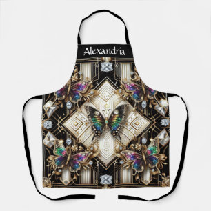 Regenbogen-Schmetterling-Art-Deco-Art-Nouveau-Schü Schürze