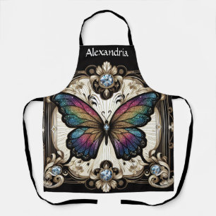 Regenbogen Schmetterling Art Deco Schürze