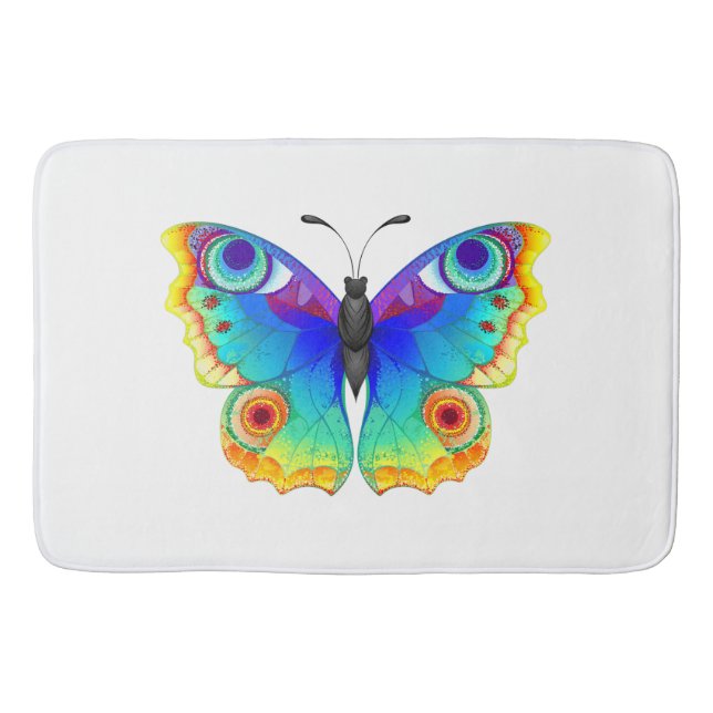 Regenbogen Schmetterling  Badematte (Vorderseite)
