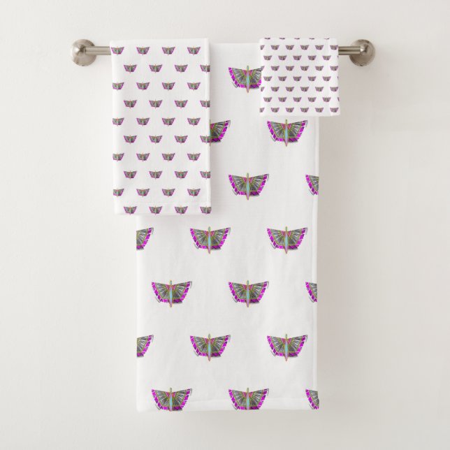 Regenbogen-Schmetterling Badhandtuch Set (Insitu)