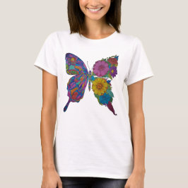 Regenbogen-Schmetterling-Blumen-Klassiker-Frauen-T T-Shirt