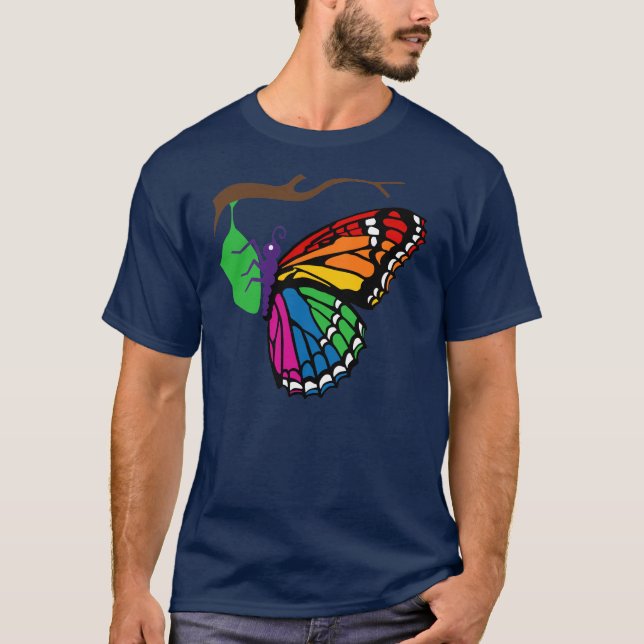 Regenbogen-Schmetterling, der von der Puppe T-Shirt (Vorderseite)