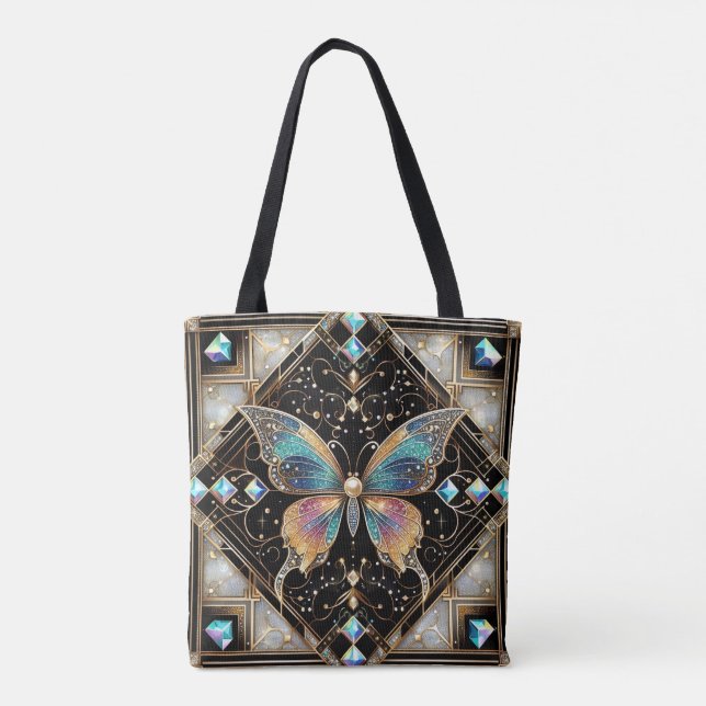 Regenbogen-Schmetterling-Diamanten-Luxus-Tasche (Rückseite)