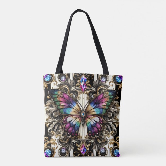Regenbogen-Schmetterling-Diamanten-Luxus-Tasche (Rückseite)