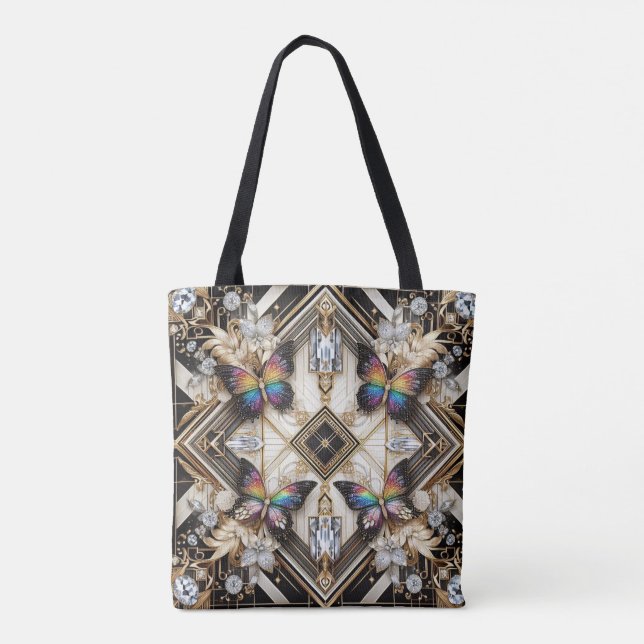 Regenbogen-Schmetterling-Diamanten Luxus-Tasche (Rückseite)