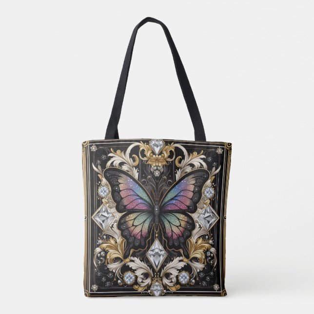Regenbogen-Schmetterling-Diamanten-Luxus-Tasche (Rückseite)