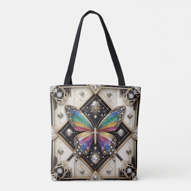 Regenbogen-Schmetterling-Diamanten-Luxus-Tasche (Rückseite)