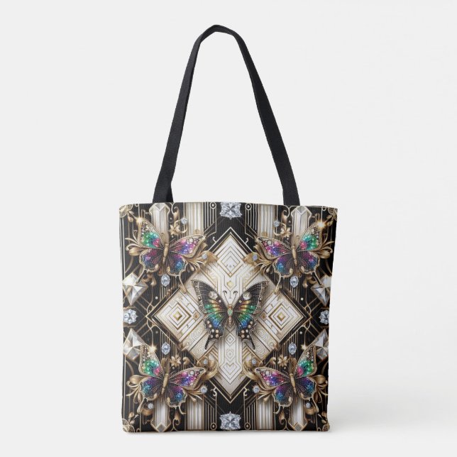 Regenbogen-Schmetterling-Diamanten-Luxus-Tasche (Rückseite)