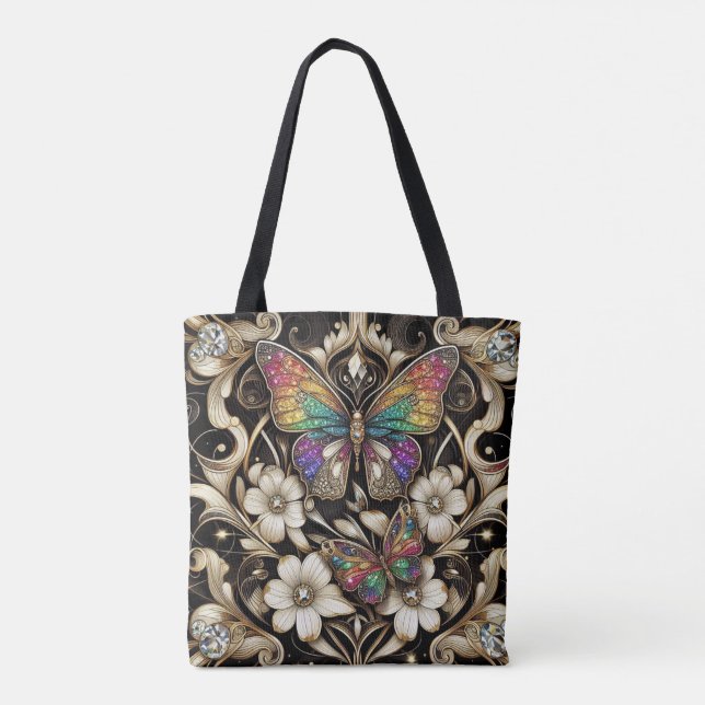 Regenbogen-Schmetterling-Diamanten-Luxus-Tasche (Rückseite)