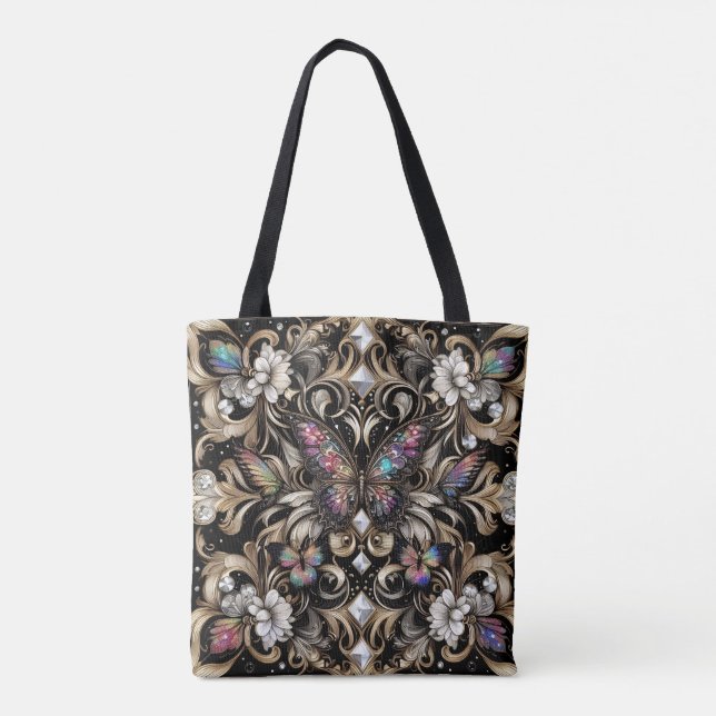 Regenbogen-Schmetterling-Diamanten-Luxus-Tasche (Rückseite)