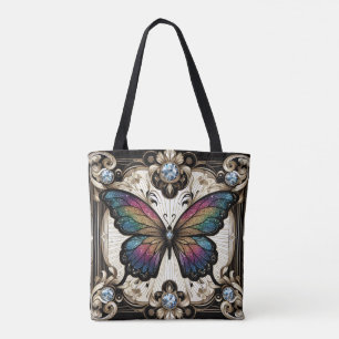 Regenbogen-Schmetterling-Diamanten Luxus-Tragetasc