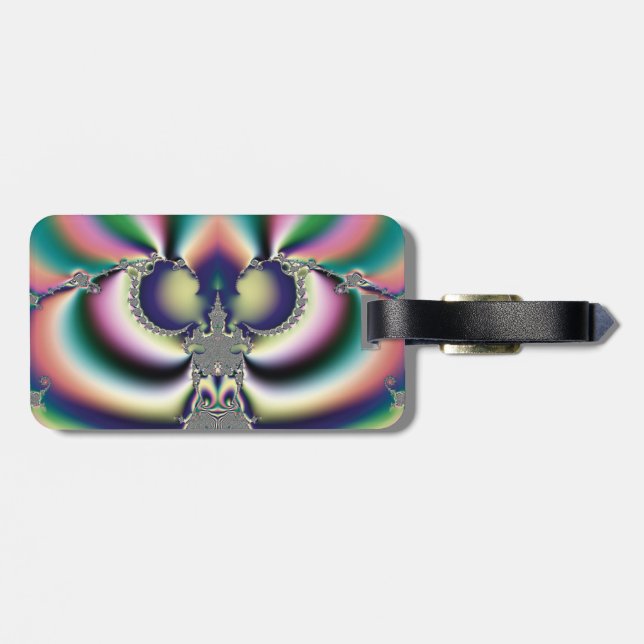Regenbogen Schmetterling Gepäckanhänger (Rückseite horizontal)