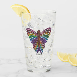 Regenbogen-Schmetterling - Glass-Cup (16oz) Glas