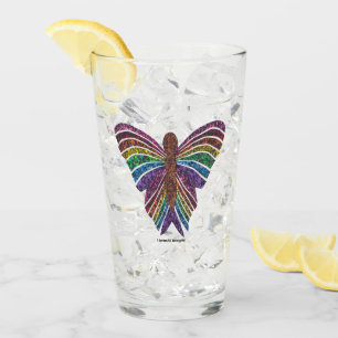 Regenbogen-Schmetterling - Glass-Cup (16oz) Glas
