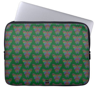 Regenbogen-Schmetterling (grün) - Laptop-Hülle Laptopschutzhülle