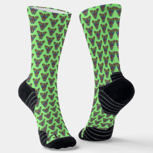 Regenbogen Schmetterling (hellgrün) - Sport Socken